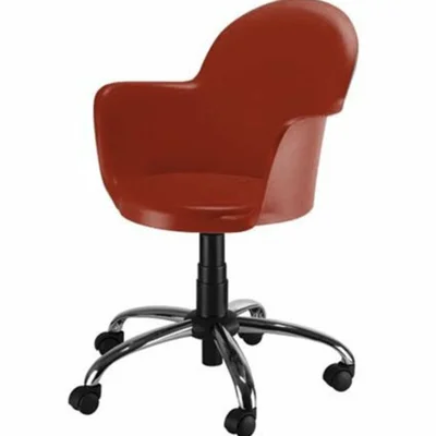 Cadeira Office Design Office, até 120 kg, Giratória, Base Cromada, Linha Polipropileno, Moon Marrom