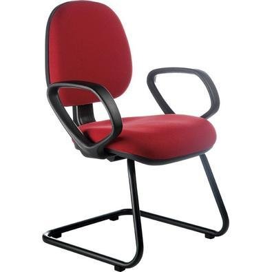 Cadeira Interlocutor Design Office Móveis, Linha Confort, Vermelho