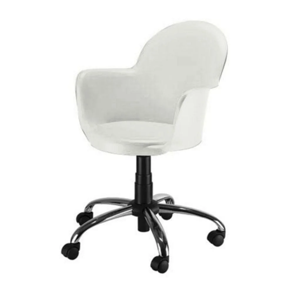 Imagem 2 de 2 do produto Cadeira Office Design Office até 120 kg, Giratória, Base Cromada, Linha Polipropileno, Moon Branco