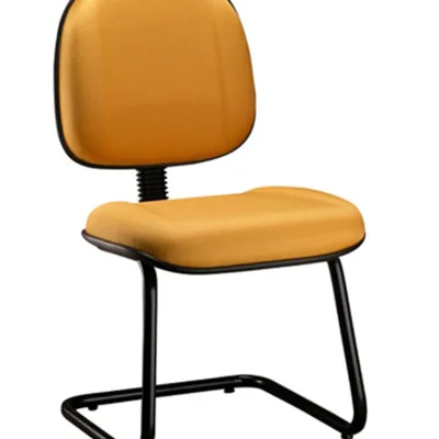 Cadeira Design Office Móveis Gerente, Com Base Fixa Em S, Classic - Amarelo