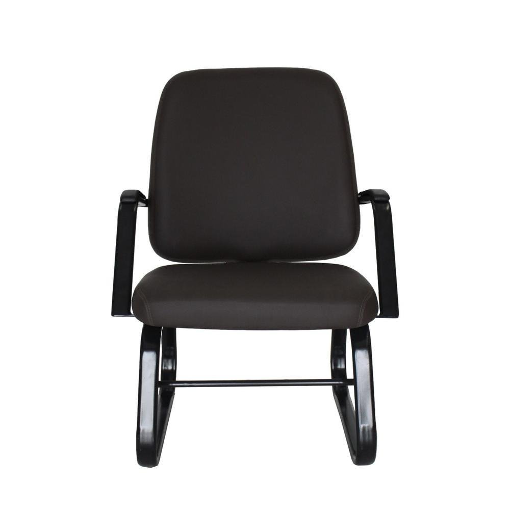 Imagem 2 de 2 do produto Cadeira Home Office Para Até 200kg Fixa, Preto - Marrom