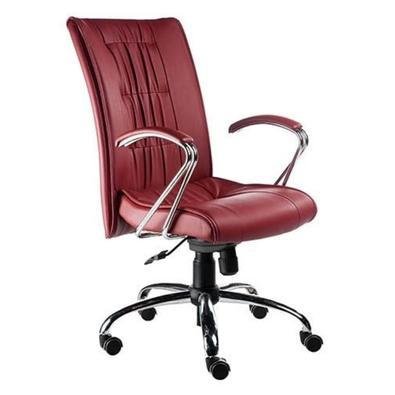 Cadeira Presidente Design Office Móveis, até 120Kgs, Base Cromada, Linha Vicenza, Vermelho