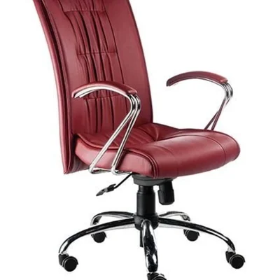 Cadeira Presidente Design Office Móveis, até 120Kgs, Base Cromada, Vermelho
