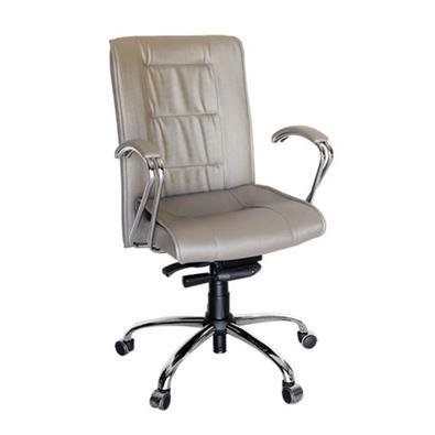 Cadeira Presidente Design Office Móveis, até 120Kgs, Base Cromada, Linha Vicenza, Bege