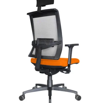 Cadeira Presidente Com Encosto, Tela Mesh Linha Net Design, Laranja