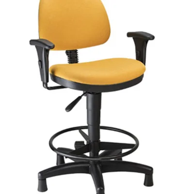 Cadeira Design Office Móveis Secretária, Até 120 Kg, Caixa Com Aro, Confort Plus - Amarelo