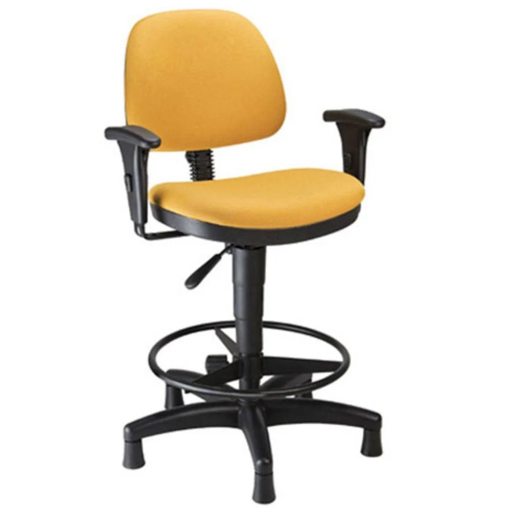 Imagem 2 de 2 do produto Cadeira Design Office Móveis Secretária, Até 120 Kg, Caixa Com Aro, Confort Plus - Amarelo