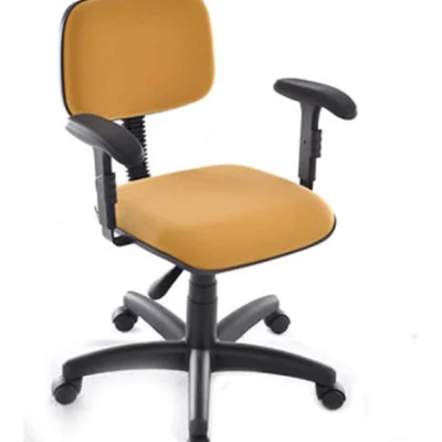 Cadeira Design Office Móveis Secretária, Até 120 Kg, Base Giratória Com Braços,  Square - Amarelo