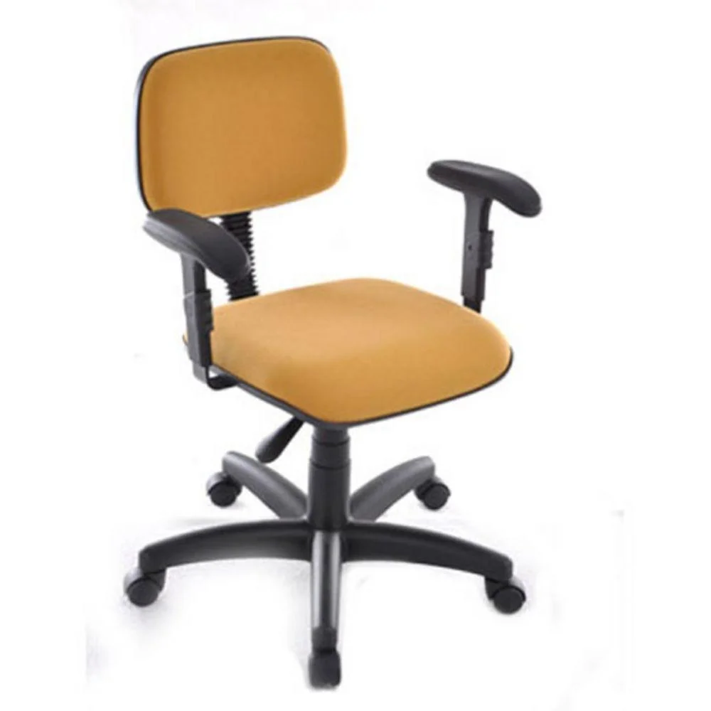 Imagem 2 de 2 do produto Cadeira Design Office Móveis Secretária, Até 120 Kg, Base Giratória Com Braços,  Square - Amarelo