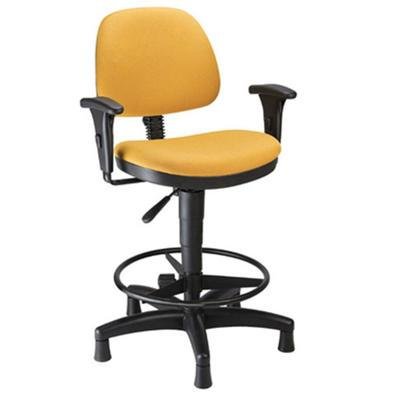 Cadeira Secretária Design Office Móveis, Até 120 Kg, Caixa Com Aro, Confort Plus - Amarelo