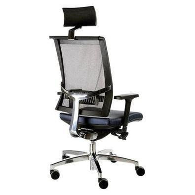 Cadeira Presidente Com Encosto, Tela Mesh, Linha Net Design, Preto — foto 2