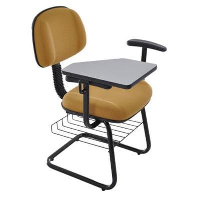 Cadeira Secretária Design Office Móveis Com Base Fixa Em S Linha Classic Amarelo
