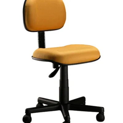 Cadeira Secretária Design Office Móveis Com Base Giratória Linha Classic Amarelo