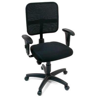 Cadeira Design Office Móveis Secretária, Até 120 Kg, Com Braços, Tela Mesh - Preto