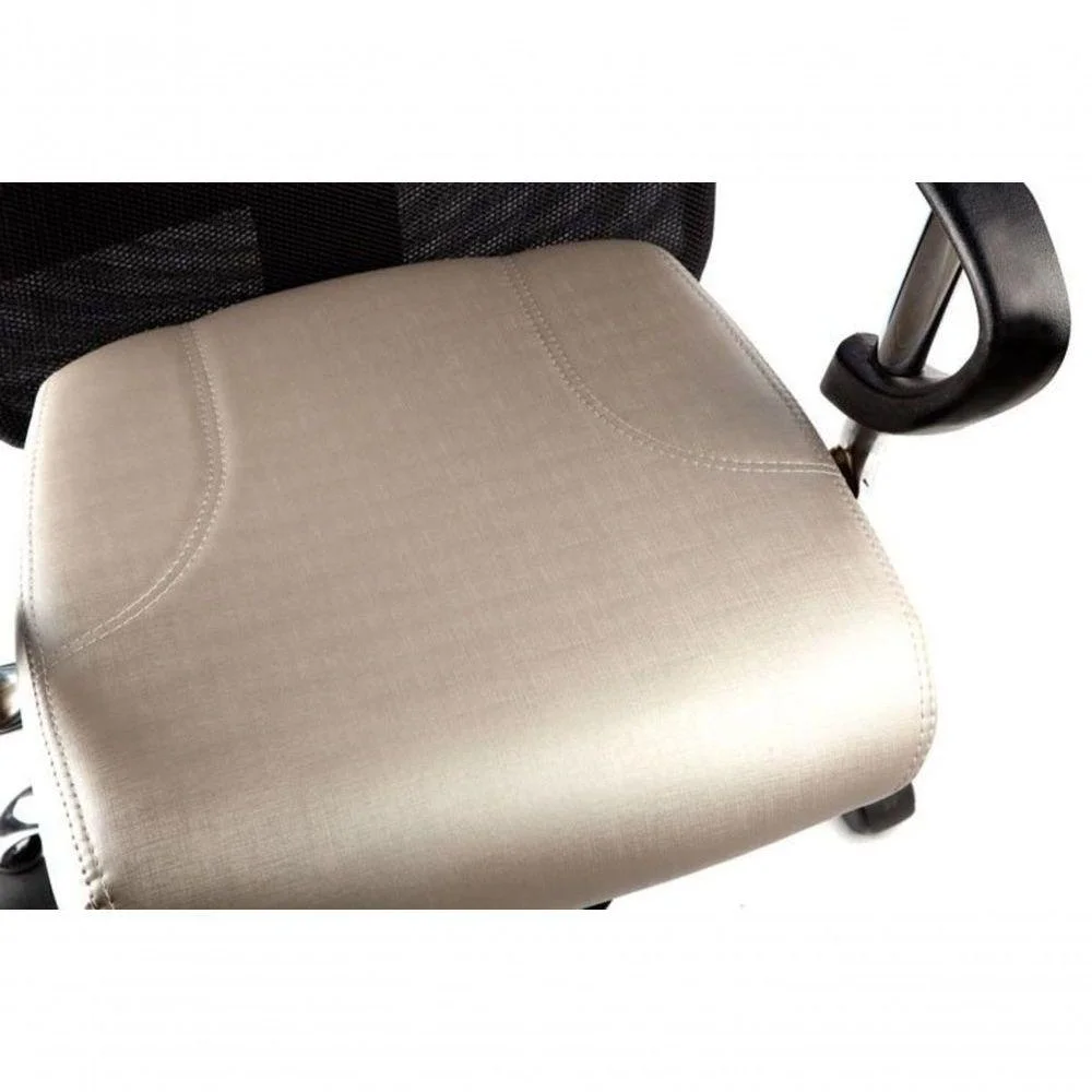 Imagem 2 de 4 do produto Cadeira Design Office Móveis Secretária, Até 120 Kg, Com Braços, Tela Mesh - Bege