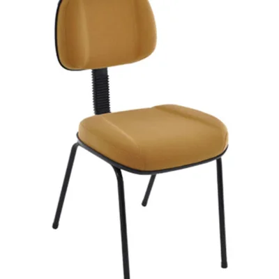 Cadeira Design Office Móveis Secretária, Até 120 Kg, Com Base Pé Palito, Classic - Amarelo