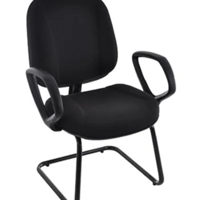 Cadeira Office Design Office Móveis Diretor, até 120 kg, Com Braços, Base Fixa Em S, Linha Classic, Preto