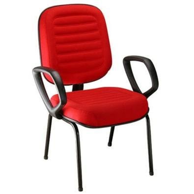 Cadeira Office Design Office Móveis Diretor, até 120 kg, Com Braços, Linha Blenda, Base Fixa Palito, Vermelho