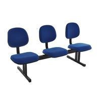 Cadeira Office Design Office Móveis Executiva, até 120 kg, Em Longarina, Com 3 Lugares, Linha Robust, Azul