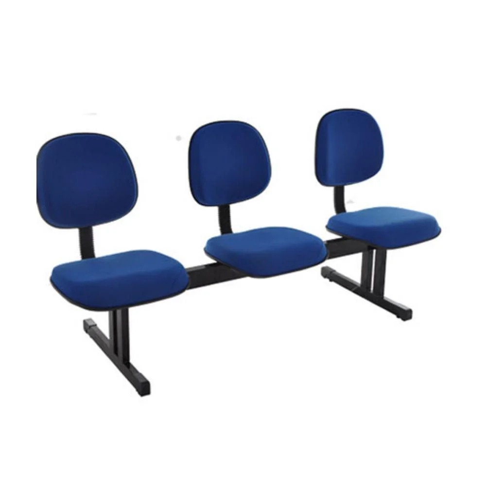 Imagem 2 de 2 do produto Cadeira Office Design Office Móveis Em Longarina, até 120 kg, Com 3 Lugares, Linha Robust, Azul