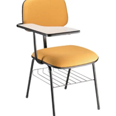 Cadeira Design Office Móveis Secretária Universitária, até 120kg, Base Fixa, Linha Square Amarelo