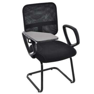 Cadeira Design Office Móveis Secretária Universitária, até 120kg, Base Fixa, Linha Tela Mesh Preto