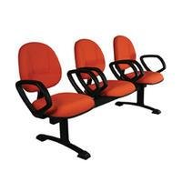 Cadeira Executiva Design Office Móveis Longarina, Com 3 Lugares, Linha Office Plus - Vermelho