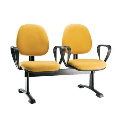 Cadeira Gerente Design Office Móveis Em Longarina, 2 Lugares, Linha Confort Plus - Amarelo