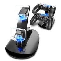 Carregador Power de Controle PS4 Dualshock, Duplo Em Pé
