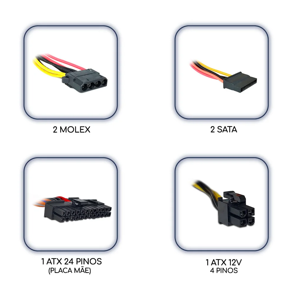 Imagem 5 de 5 do produto Fonte De Alimentação Hayom, ATX, 200W, Cabo De Força