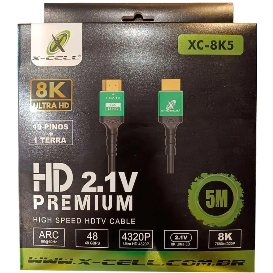 Imagem 2 de 2 do produto Cabo HDMI X-cell VS2.1 8K Ultra, 5m
