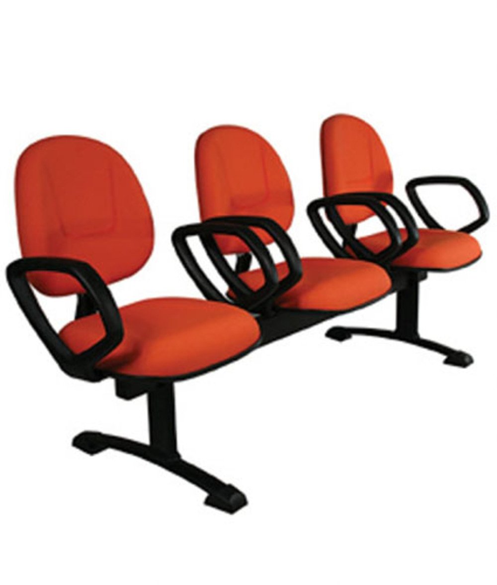 Cadeira Design Office Executiva, até 120 kg, Longarina Com 3 Lugares, Plus, Vermelho