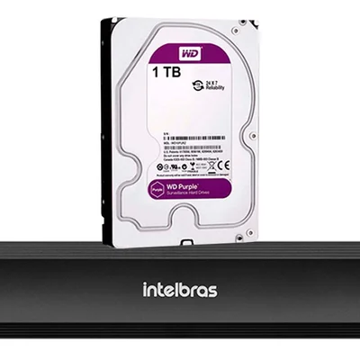 Gravador Digital DVR Intelbras ImHDx 5108 4K, 8 Canais, Detecção Veículos e Pessoas, HD Purple 1TB