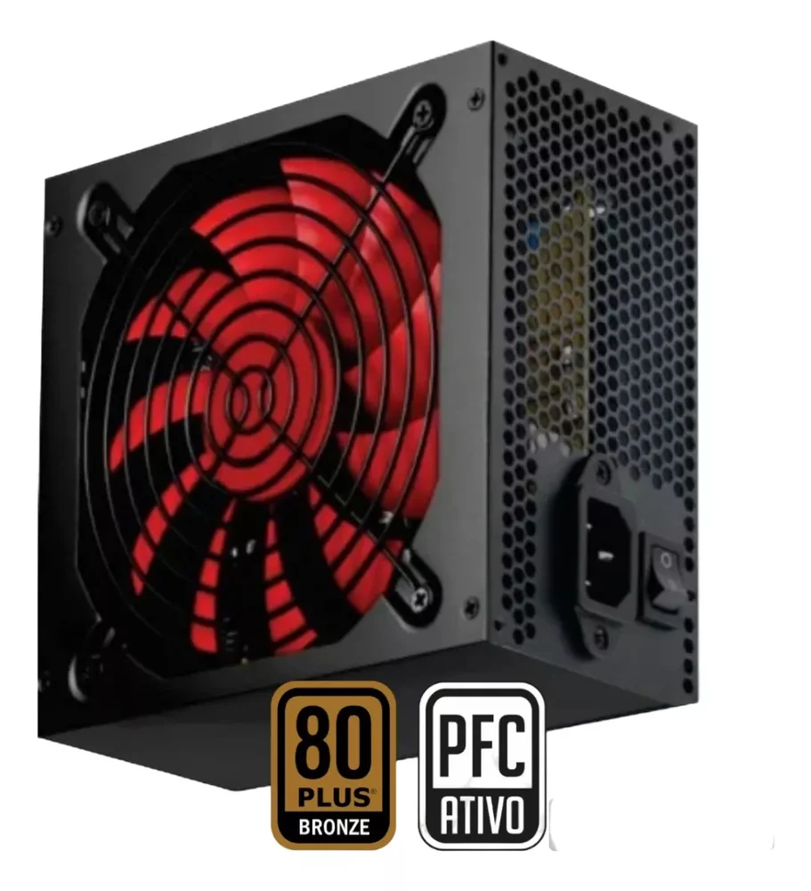 Imagem 5 de 5 do produto Fonte Brazilpc 500W Real, 80plus Bronze, 24 Pinos, ATX