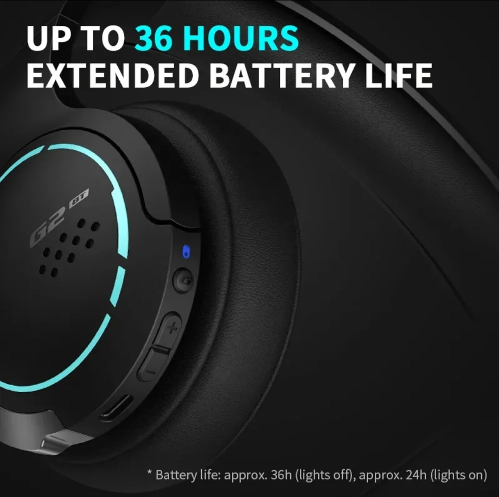 Imagem 3 de 5 do produto Fone De Ouvido Bluetooth Edifier G2bt-bk, Com Microfone, Até 24 Horas De Bateria, Preto