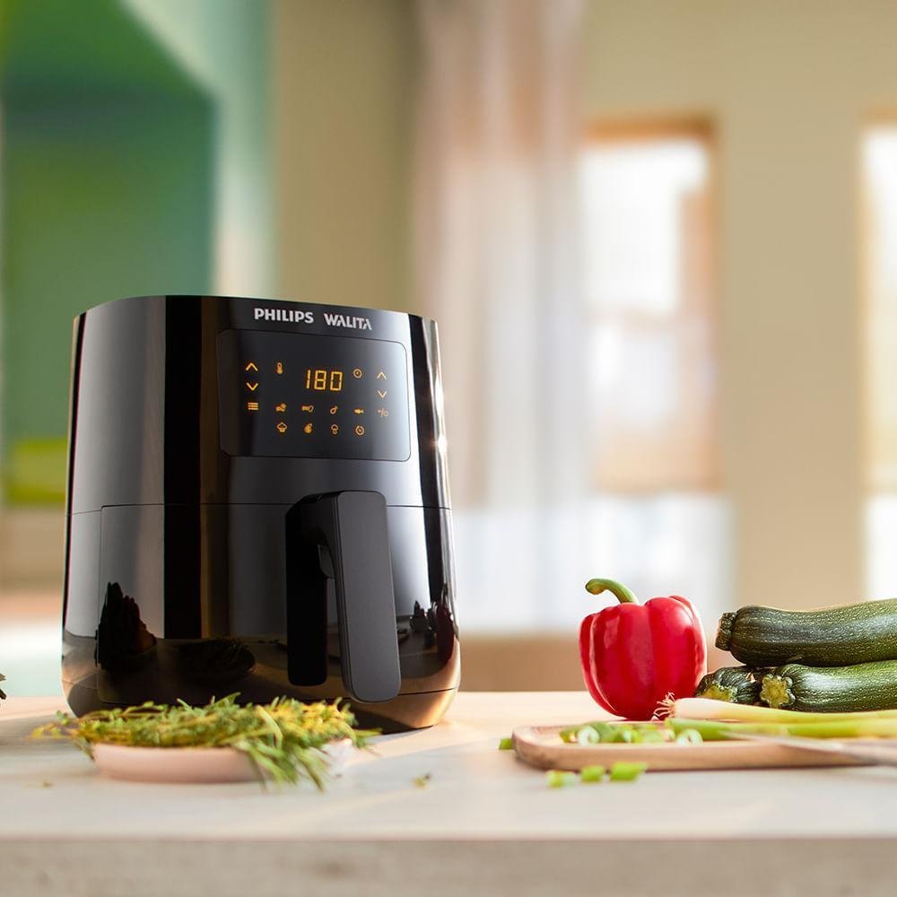 Imagem 5 de 5 do produto Fritadeira Air Fry Sem Óleo Philips Walita Série 3000 Digital, 4.1L, 1400W, 127V, Preto - RI9252/91