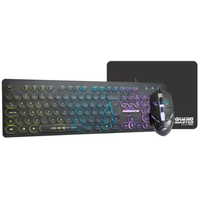 Kit Gamer Rgb Kmex Teclado Km7628 Abnt 2, Rainbow, Mouse Gamer, Mod734 1600 Dpi E Mousepad Fx-x2418