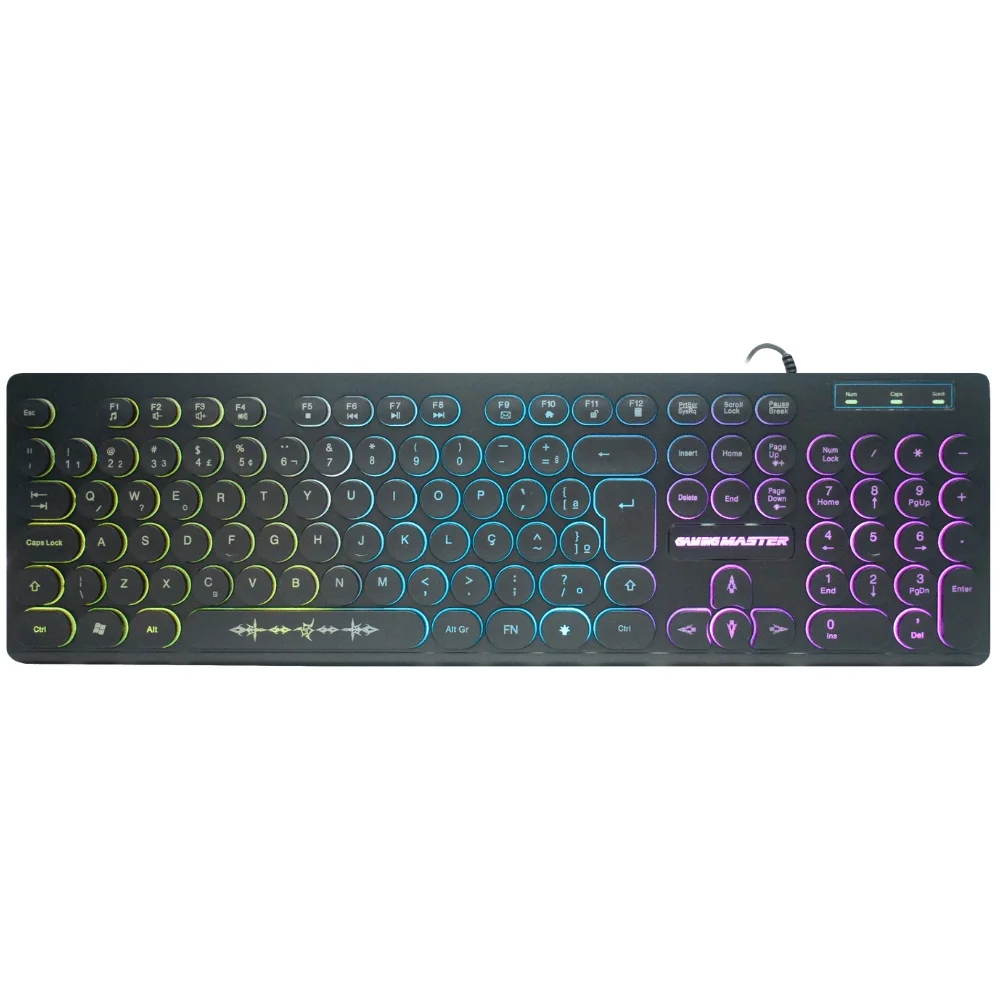 Imagem 3 de 5 do produto Kit Gamer Rgb Kmex Teclado Km7628 Abnt 2, Rainbow, Mouse Gamer, Mod734 1600 Dpi E Mousepad Fx-x2418