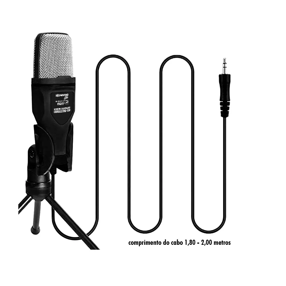 Imagem 3 de 5 do produto Microfone Condensador Soundcasting, 650 Soundvoice Lite Com Cabo De 1.80 Metros