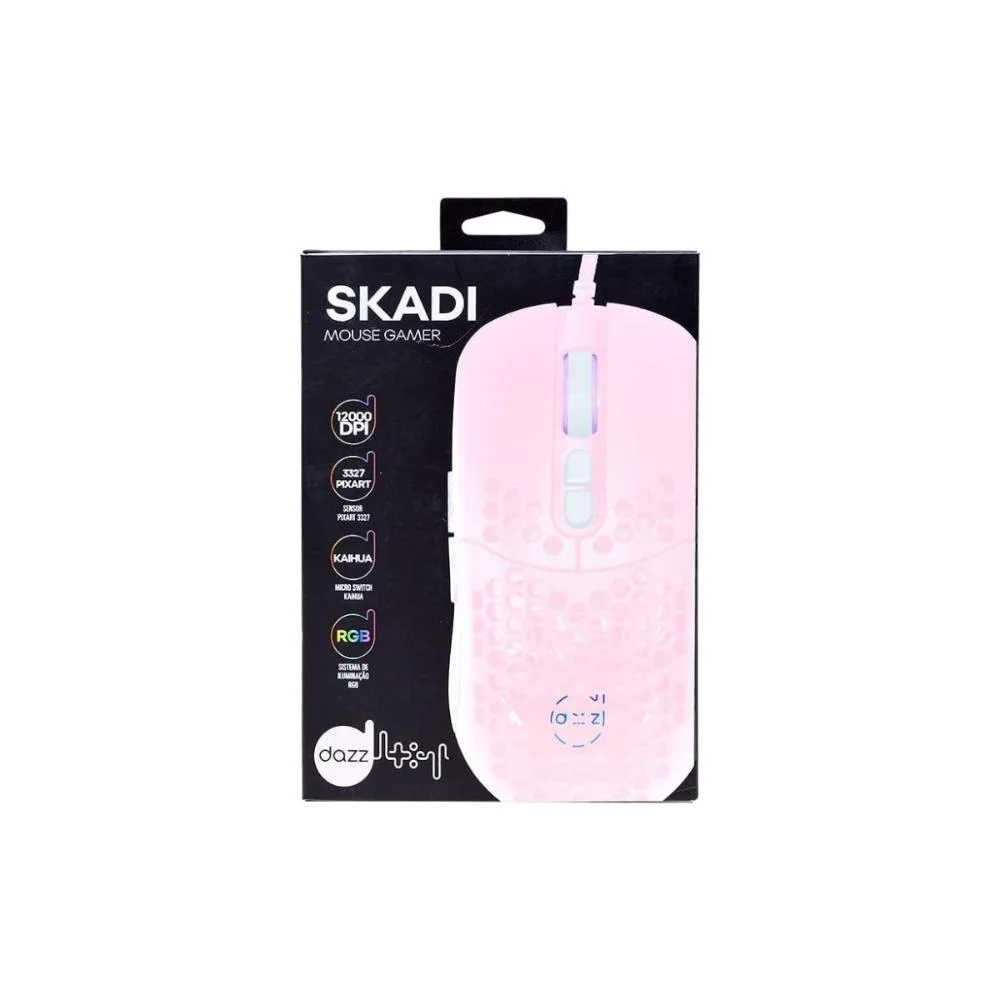 Imagem 4 de 5 do produto Mouse Dazz Skadi, USB 2.0, 12.000 DPI, 7 botões, Rosa