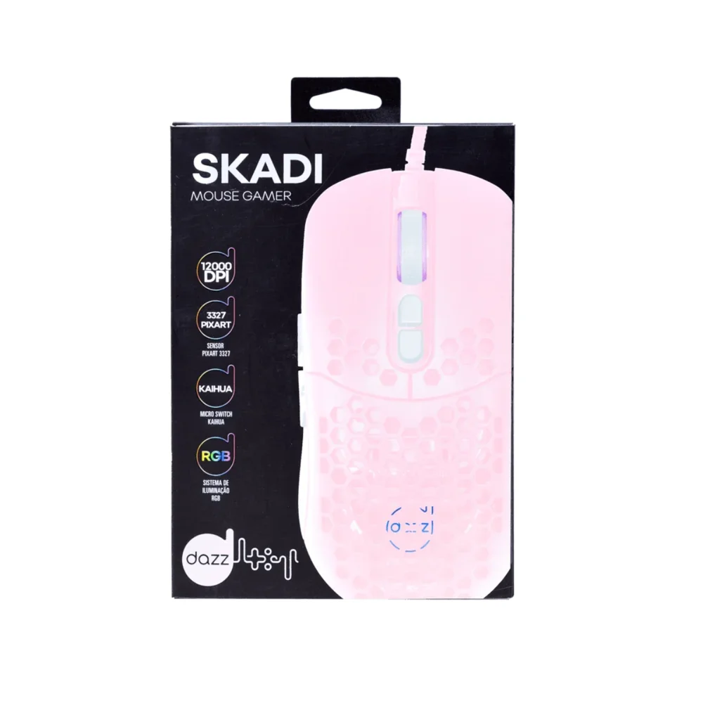 Imagem 5 de 5 do produto Mouse Dazz Skadi, USB 2.0, 12.000 DPI, 7 botões, Rosa