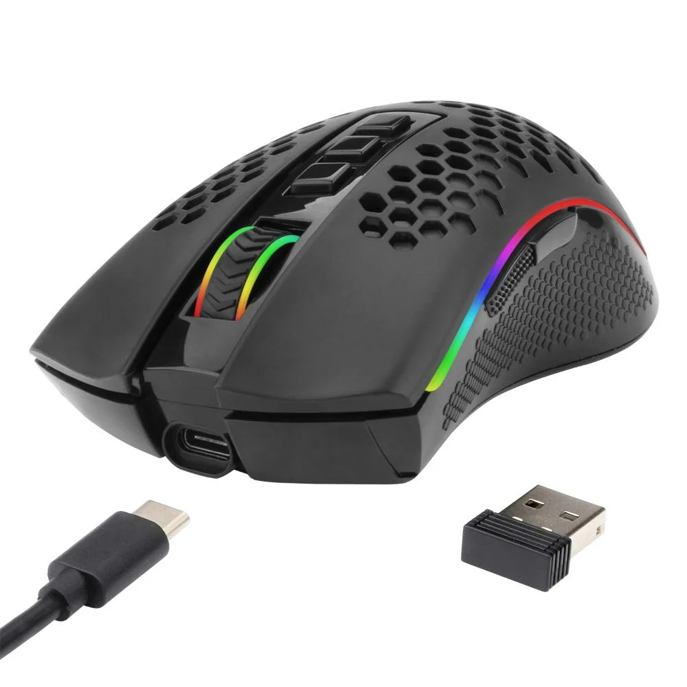 Imagem 2 de 3 do produto Mouse Gamer Sem Fio Redragon Storm Pro, Wireless, Preto - M808-KS