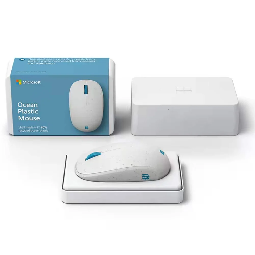 Imagem 3 de 4 do produto Mouse sem fio, Microsoft Ocean Plastic, Branco Pontilhado - I38-00019