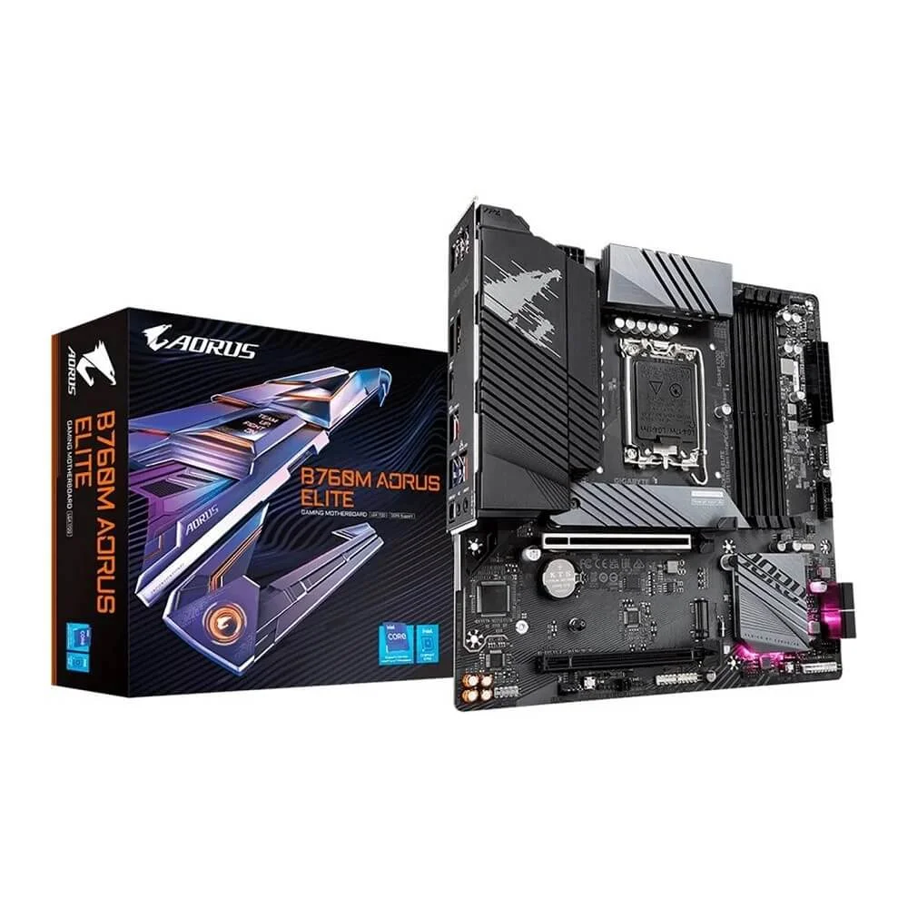 Placa Mãe Gigabyte B760m Aorus Elite, Intel 13ª/12ª Geração, LGA 1700, DDR5, Micro ATX 4