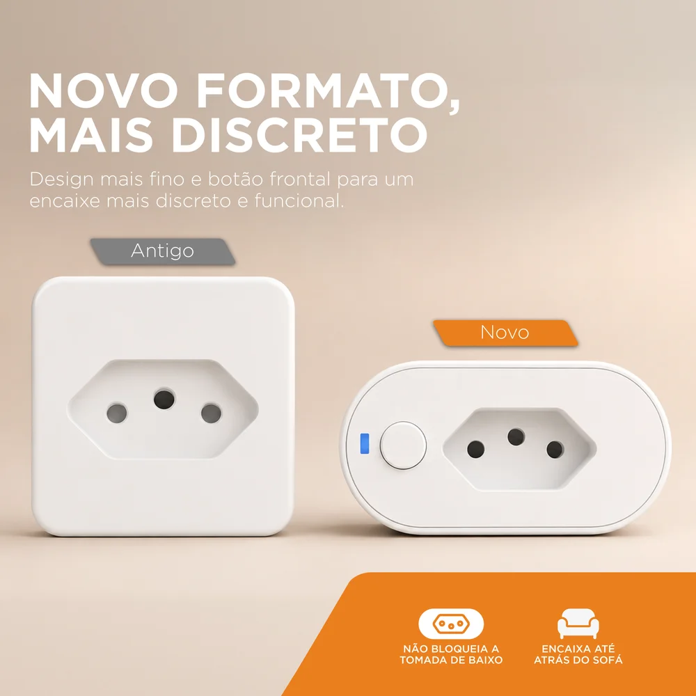 Imagem 5 de 5 do produto Plugue De Tomada Inteligente, 10a Bivolt 1600w, Wi-fi, Controle Por App Alexa Google, Branco, Shpt400, Elg