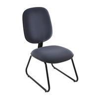 Cadeira Design Office Móveis Diretor Sem Braços Base Fixa Trapézio Linha Uno - Preto