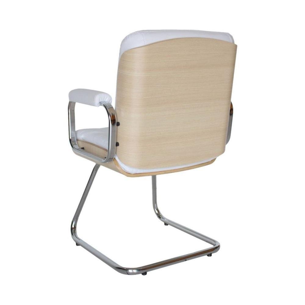 Imagem 2 de 3 do produto Poltrona Eames Diretor Base Fixa Linha Capa Em Madeira, Branco