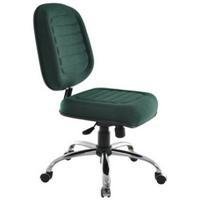 Cadeira Design Office Móveis Diretor Sem Braços Linha Blenda Base Cromada - Verde