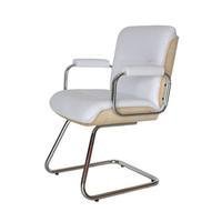 Poltrona Eames Diretor Base Fixa Linha Capa Em Madeira, Branco
