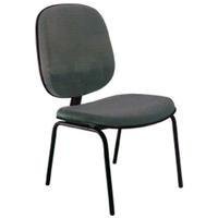 Cadeira Design Office Móveis Diretor Sem Braços Base Fixa Com 4 Pés Linha Uno - Cinza